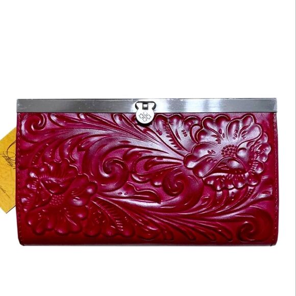 Patricia Nash Tooled Cauchy Wallet-  Lava - Picture 1 of 9